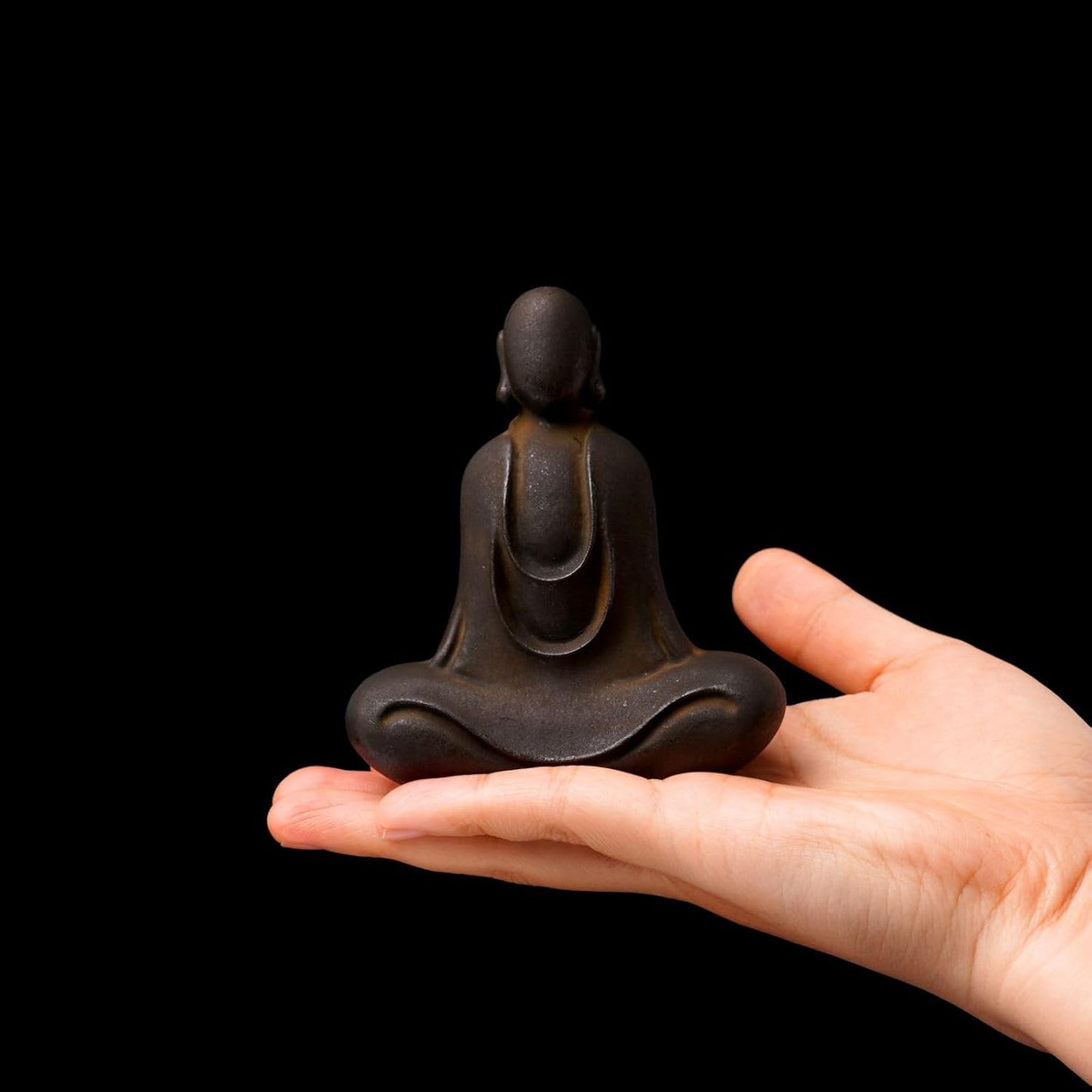 Faceless Buddha Statue - Solid Cast Iron Buddha Figurine, Indoor Outdoor Zen Decor for Spiritual Room Meditation