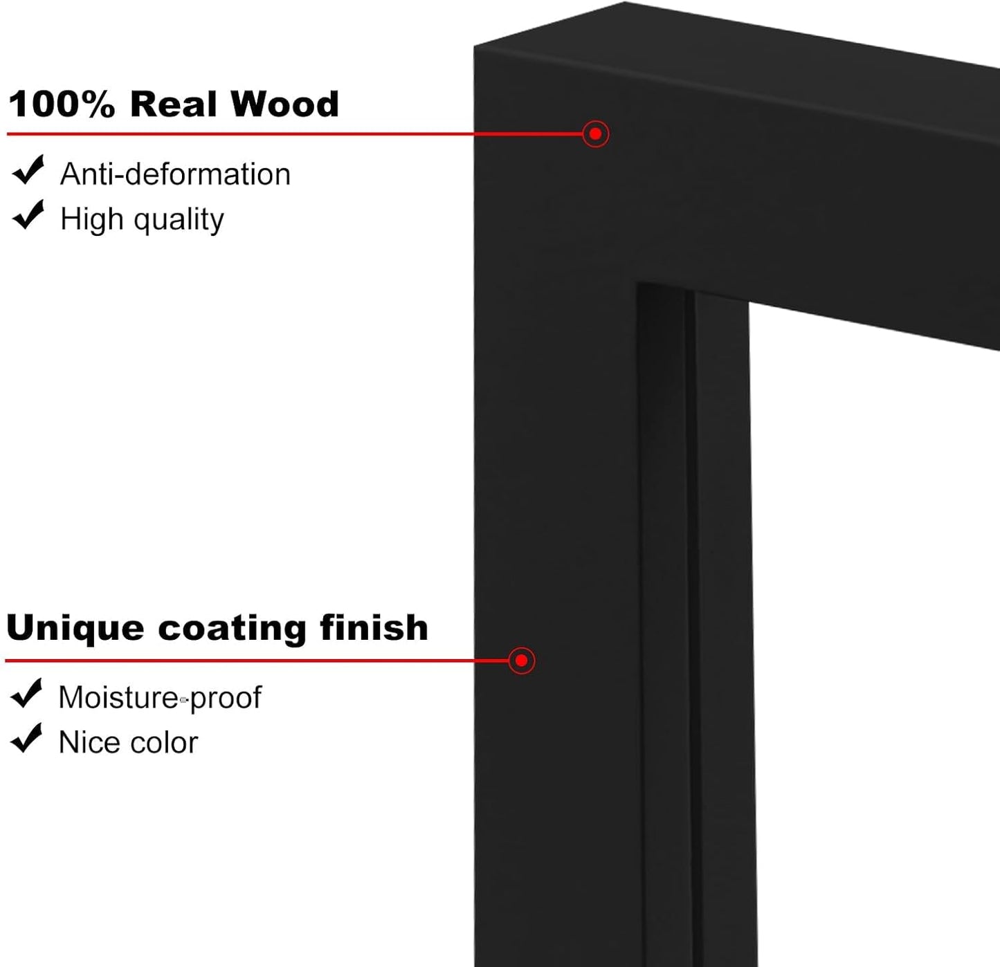 KINLINK 8.5x14 Picture Frame Black, Solid Wood Frames with Acrylic Plexiglass, Tabletop and Wall Display Photo Frame, Set of 4