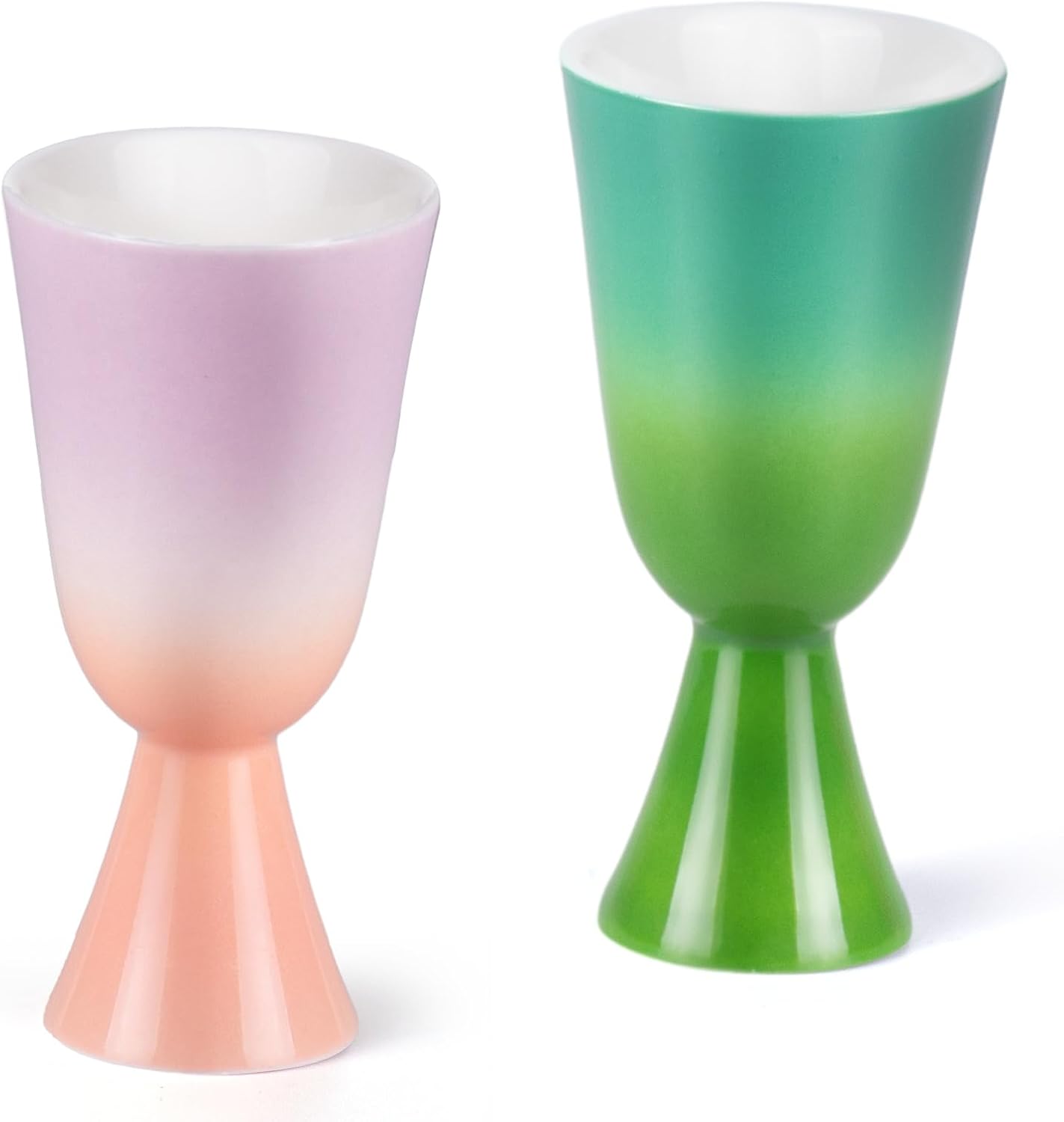 KAMMAK Ceramic Tea Cups Small, Cute Vintage Coffee Cup Set of 2, Porcelain Teacups Espresso Mug, 0.9oz Hand Painted Chinese Afternoon Tea Party Mugs, Birthday Gift for Women Men, Xingchun Chuluo