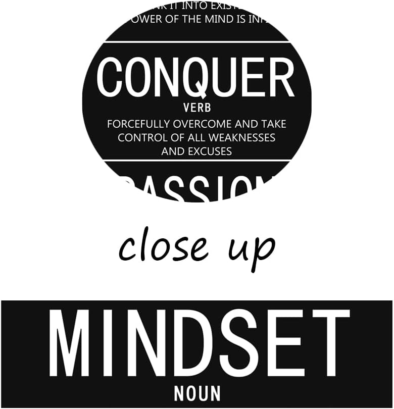 Mindset Noun Conquer Verb Passion Noun Canvas Wall Art Inspirational Quotes Poster and Print Motivational Picture Artwork for Living Room Office Home Decor Framed Ready to Hang [30"W X 40"H]