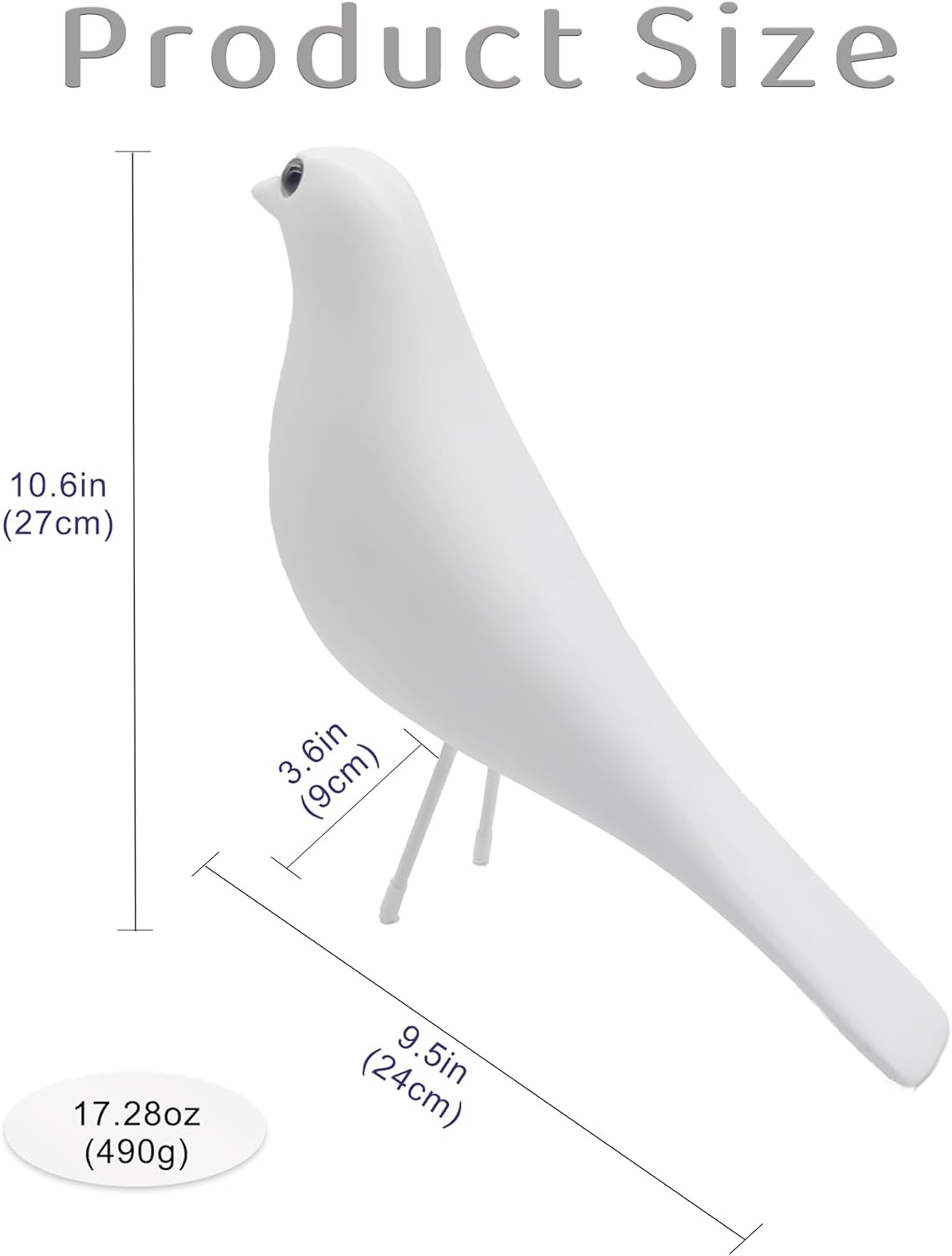 Mid Century Modern Bird Figurines - Decorative Sculptures for Living Room, Shelf, Mantle, TV Stand, Tabletop, Nightstand, Office, Kitchen - Unique Home Decor & Gifts for Bird Lovers