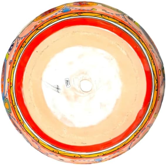 Talavera Michoacana Planter XL Pot Folk Art Multicolor Mexican Pottery Home Decor Hand Painted Garden Indoor Handmade Outdoor 18.5" (Multi 7)