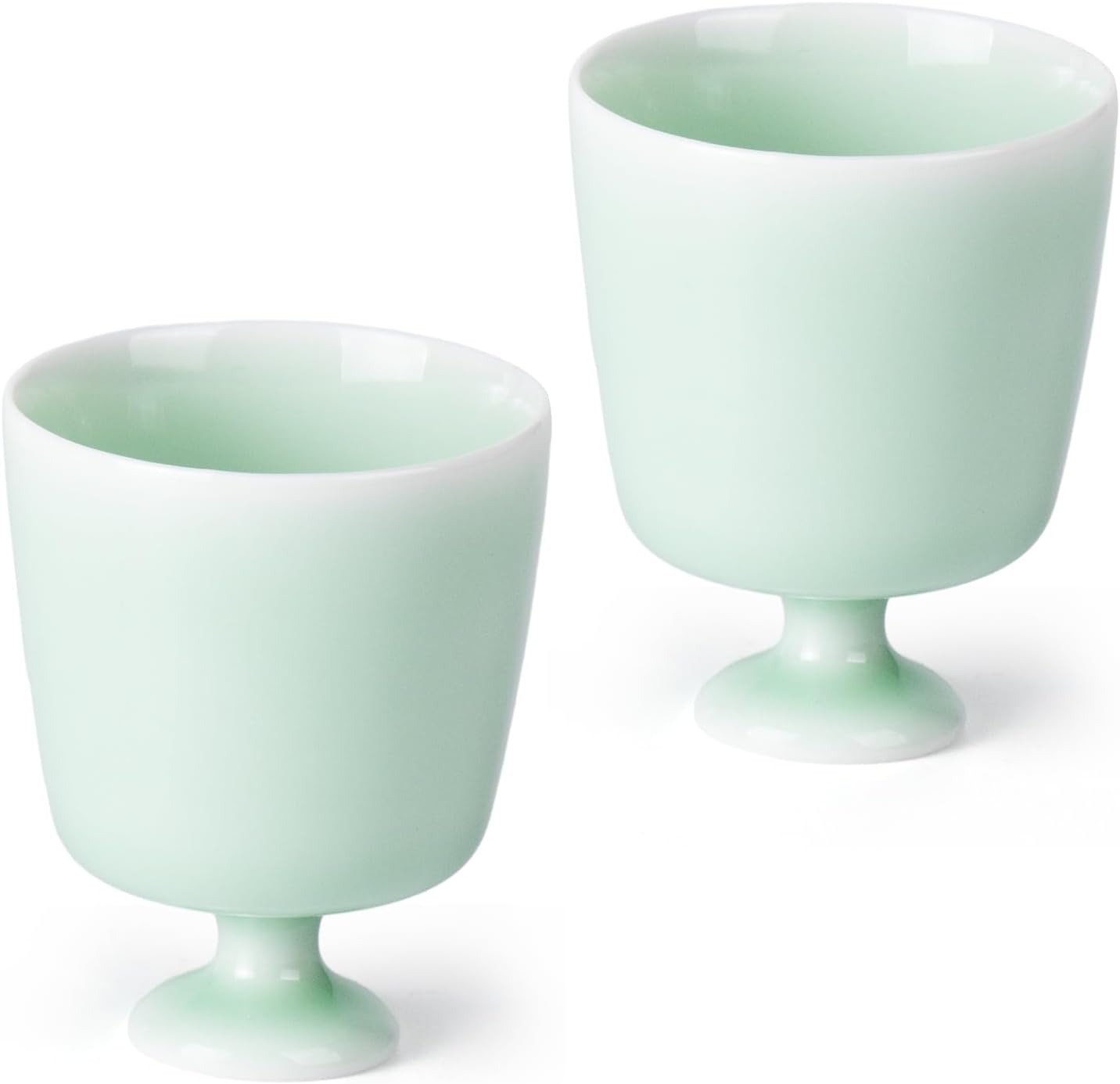 KAMMAK Ceramic Tea Cups Small, Cute Vintage Coffee Cup Set of 2, Porcelain Teacups Espresso Mug, 2.2oz Hand Painted Chinese Afternoon Tea Party Mugs, Birthday Gift for Women Men, Candy Plum