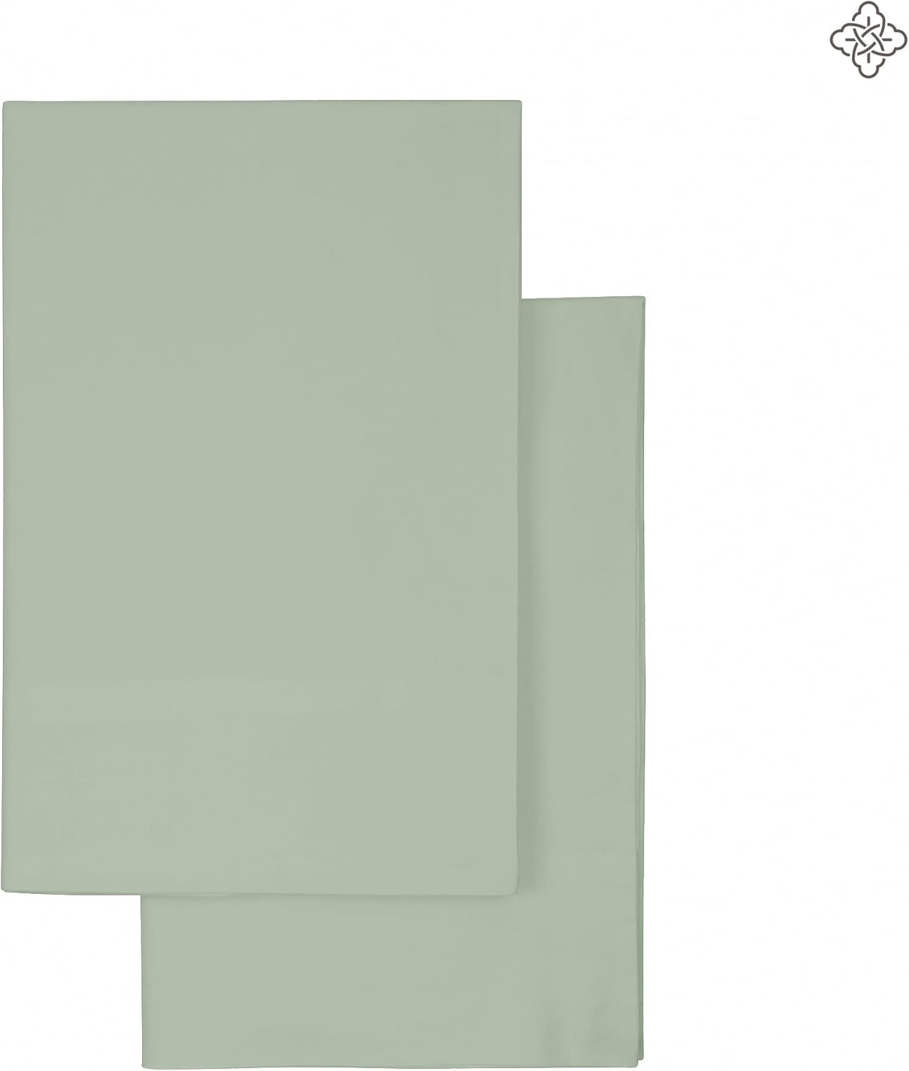 Bioweaves 100% Organic Cotton King Pillow Cases 300 Thread Count Soft Sateen Weave GOTS Certified – King Size, Set of 2, Basil