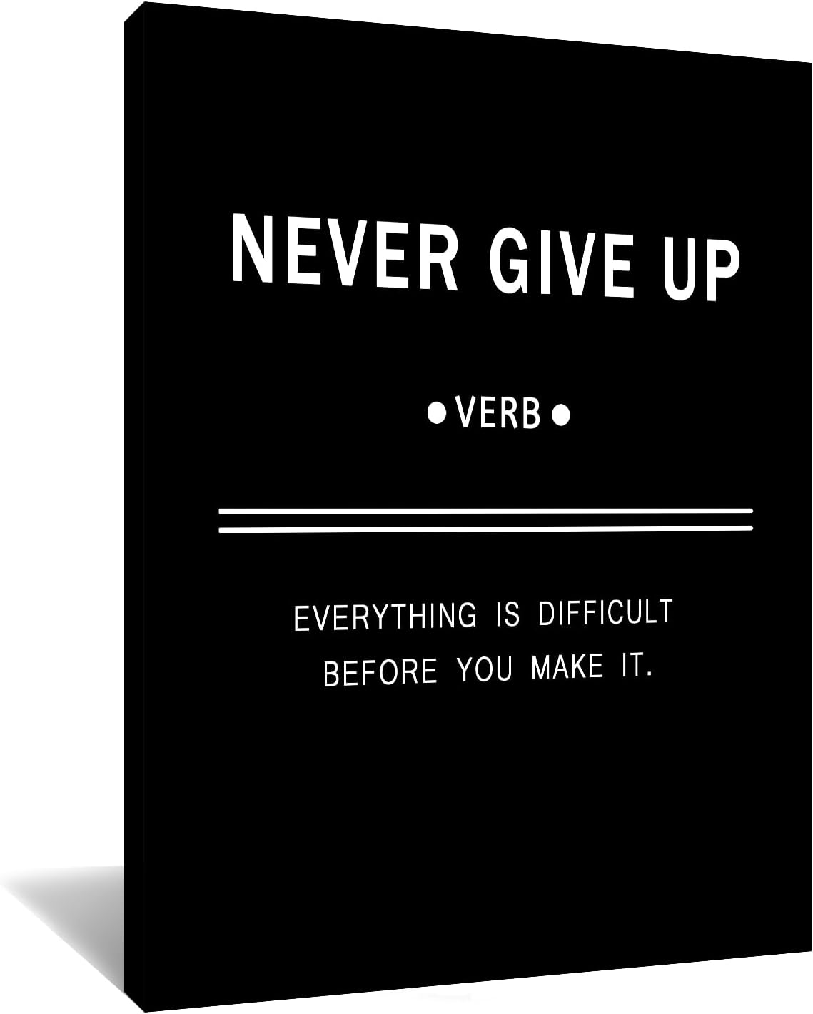 Inspirational Office Wall Art Wall Decor Never Give Up Motivational Canvas Poster Print Success Quotes Artwork for Living Room Home Bedroom Office Decor Framed Ready to Hang [30''Wx 40''H]
