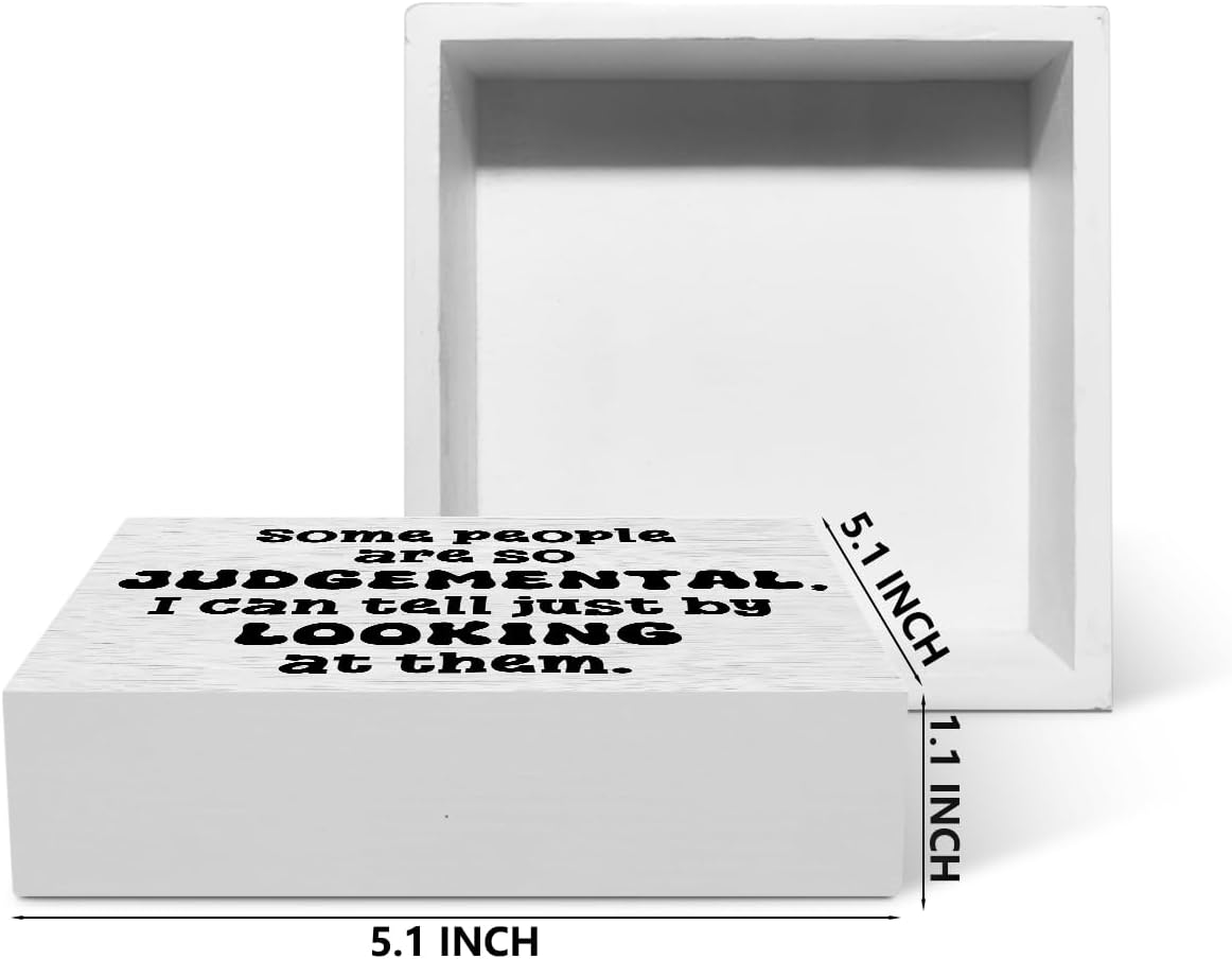 Funny Sarcastic Sign Friend Gift, Funny Office, Gag Gift Rustic Wooden Box Sign, Desk Decor Desk Accessories for Table Shelf Wall Home Farmhouse Cubicle Decorations Wood Block Plaque