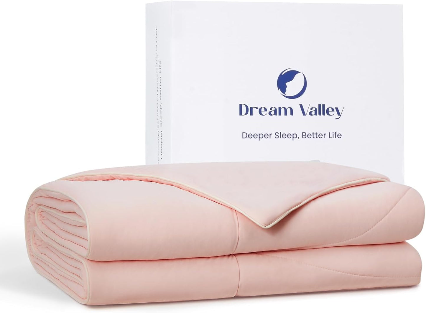 Dream Valley®Outlast®Deepsleep Cooling Comforter, Throw Size, NASA-Grade Space Technology Cooling Blanket for Hot Sleepers Night Sweats, Q-Max > 0.45 Aerocool™Breathable, Pink Blush, 60"x80"