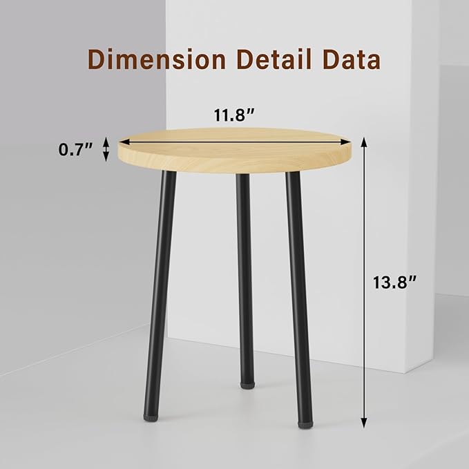 Plant Stand Indoor 2 Pack: Corner Wood 14 Inch Plant Stand Mid Century Modern Decor - Small Round Plant Table for Indoor Plants - Outdoor Plant Holder for Patio Living Room Bathroom Office (Burlywood)