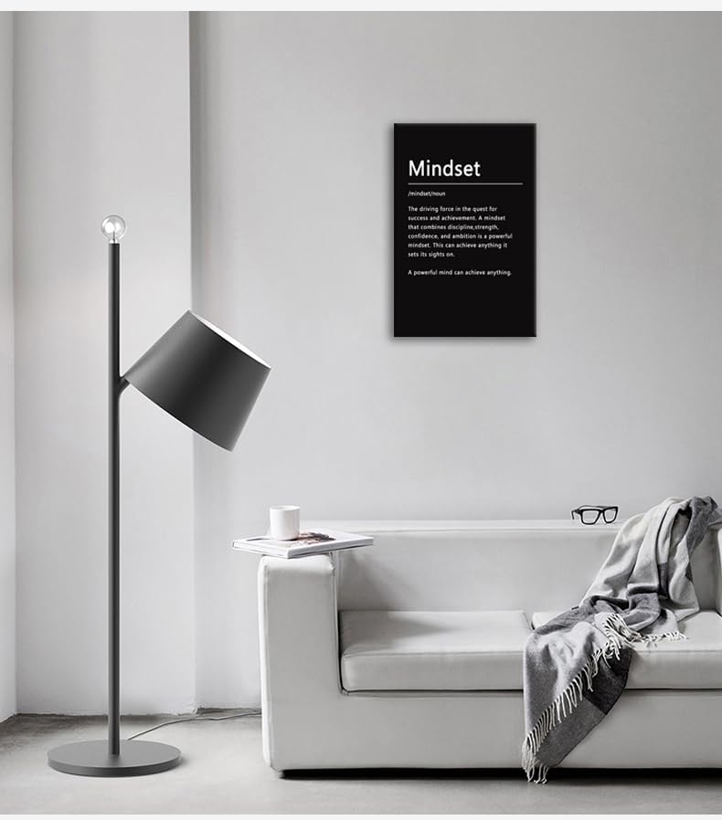 Inspirational Canvas Wall Art Picture Motivational Mindset Noun Posters Inspiring Entrepreneur Quotes Painting Print Artwork Office Decor for Home Classroom Living Room Framed[12''W X 18''H]