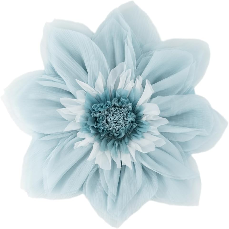 Cute Blue Flower Pillow Decorative Round Throw Pillows Handmade 3D Floral Accent Pillowcases Soft Elegant Cushion for Bed Couch Chair Car Bedroom Living Room Home Decor Unique Gifts 12 Inch