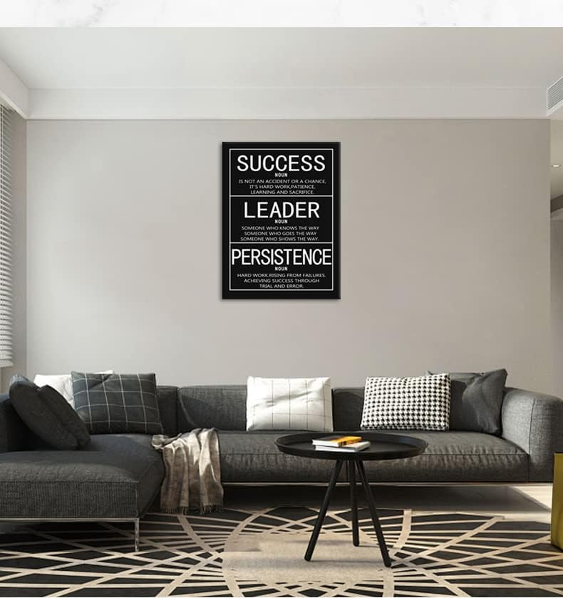 Inspirational Canvas Wall Art Success Noun Leader Noun Persistence Noun Motivational Picture Painting Posters Prints Artwork Office Library Wall Decor Framed [30"W X 40"H]