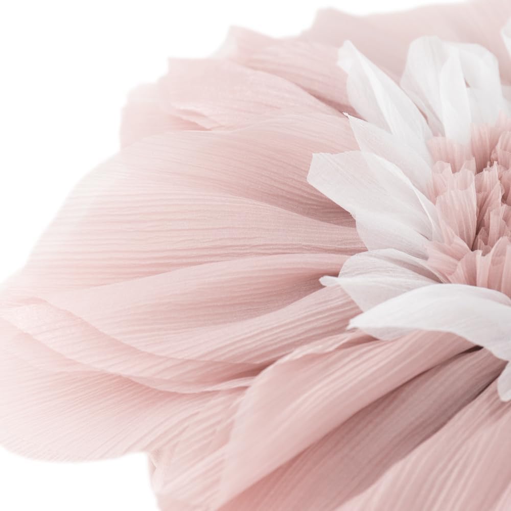 Handmade 3D Blush Pink Flower Pillow Cute Decorative Round Velvet Throw Pillows Modern Boho Farmhouse Accent Cushion for Bed Couch Car Bedroom Living Room Home Decor Gift 12 Inch Rose Gold