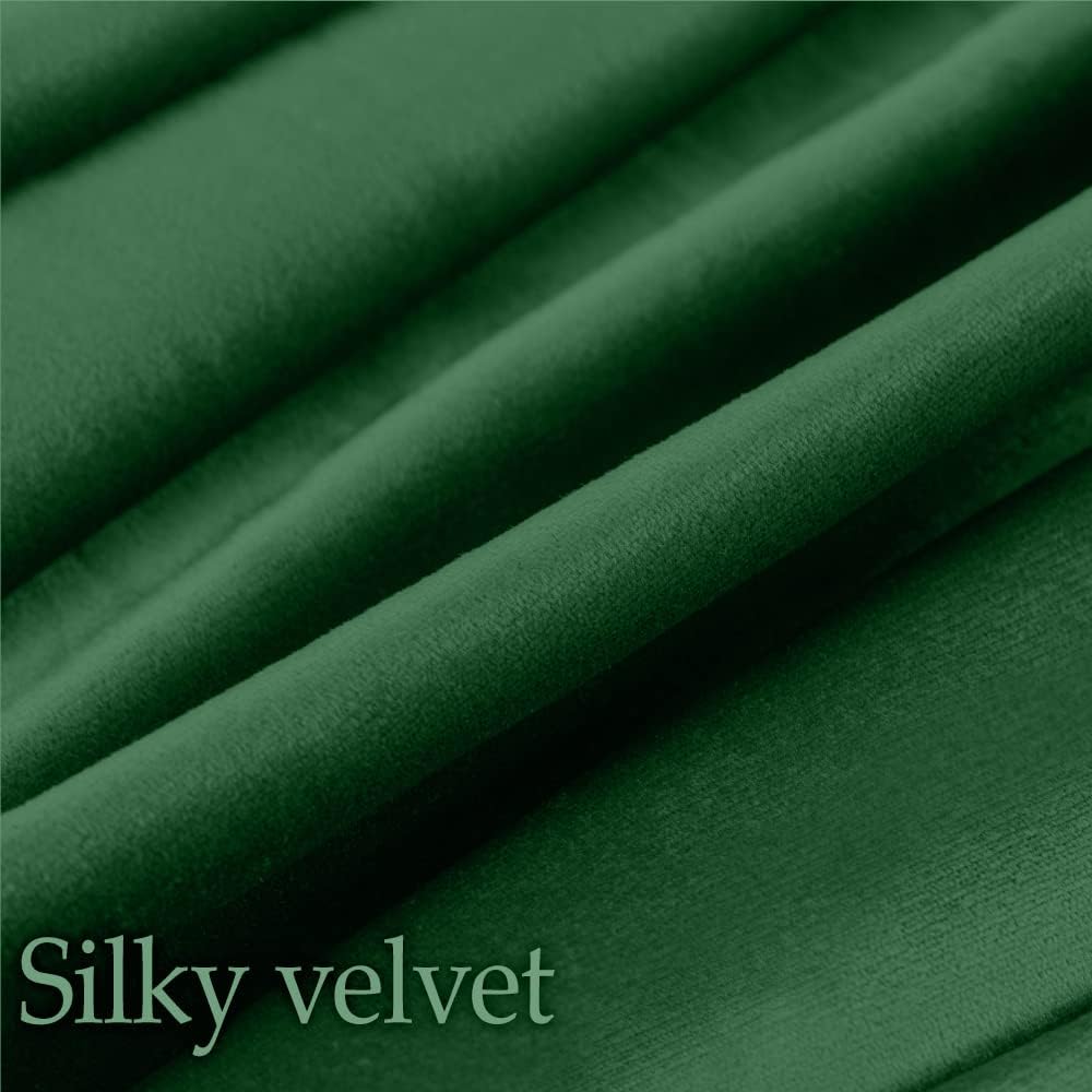 lalaLOOM Velvet Throw Pillow Covers, Set of 2, 20x20 Decorative Square Pillows Home Decor, Soft Accent Cases, Silky Machine Washable Pillowcases for Sofa, Couch, Bedroom, Living Room, Hunter Green