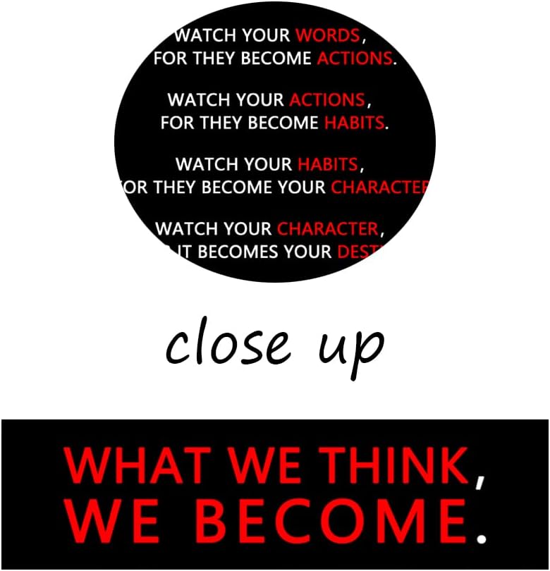 Inspirational Office Decor Wall Art Motivational Posters Watch Your Thoughts Pictures Prints on Canvas Positive Entrepreneur Quotes Artwork Home Gym Living room Framed Ready to Hang[24''W x 36''H]