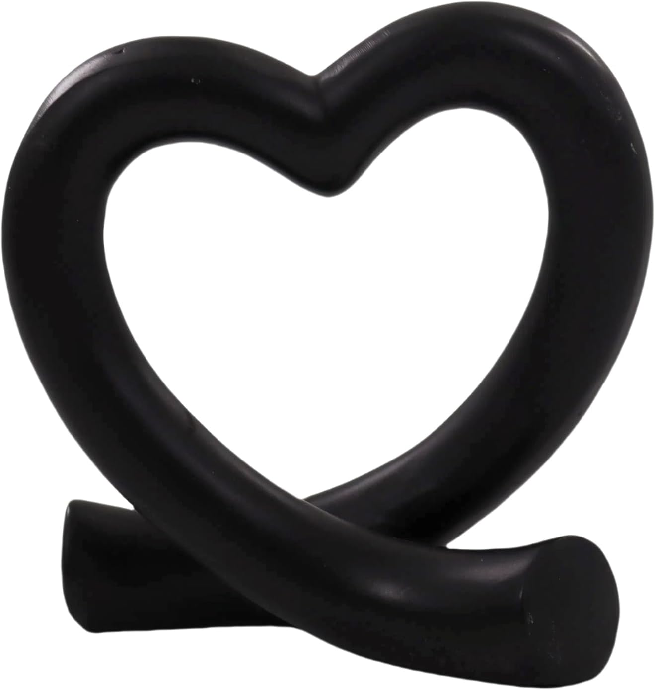Black Heart Sculpture – Modern Love Ornament, Unique Couple or Gothic Romantic Decor for Home or Office