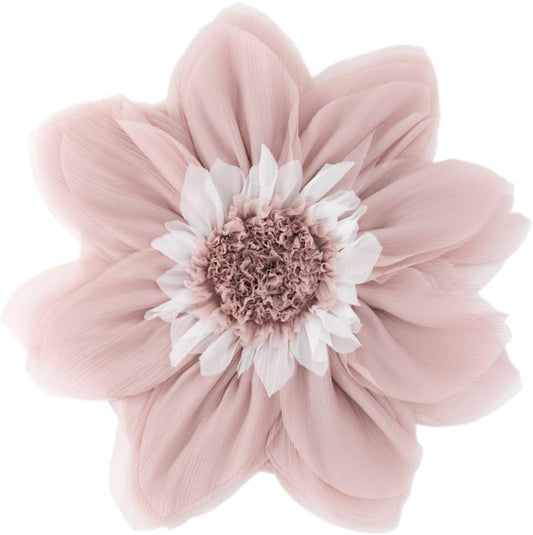 Handmade 3D Blush Pink Flower Pillow Cute Decorative Round Velvet Throw Pillows Modern Boho Farmhouse Accent Cushion for Bed Couch Car Bedroom Living Room Home Decor Gift 12 Inch Rose Gold