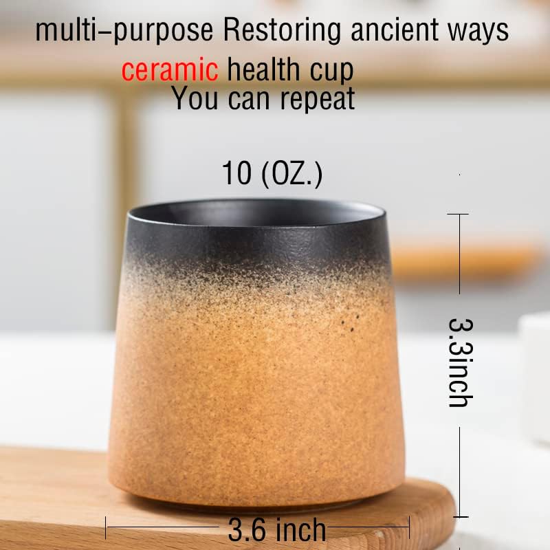 Big handmade Ceramic Coffee Mugs for Men/Women,10oz Tea Cup for Office and Home,Microwave and Dishwasher safe,Gift for Parents,Family and Friends(Burnt yellow)