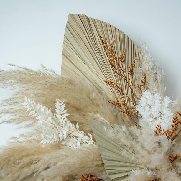 1pc 88.9cm Natural Pampas Grass Wall Hanging, 35 Inch Dried Reed Bouquet, Beige to Brown, Bohemian Home Decor (Desert Whisper)