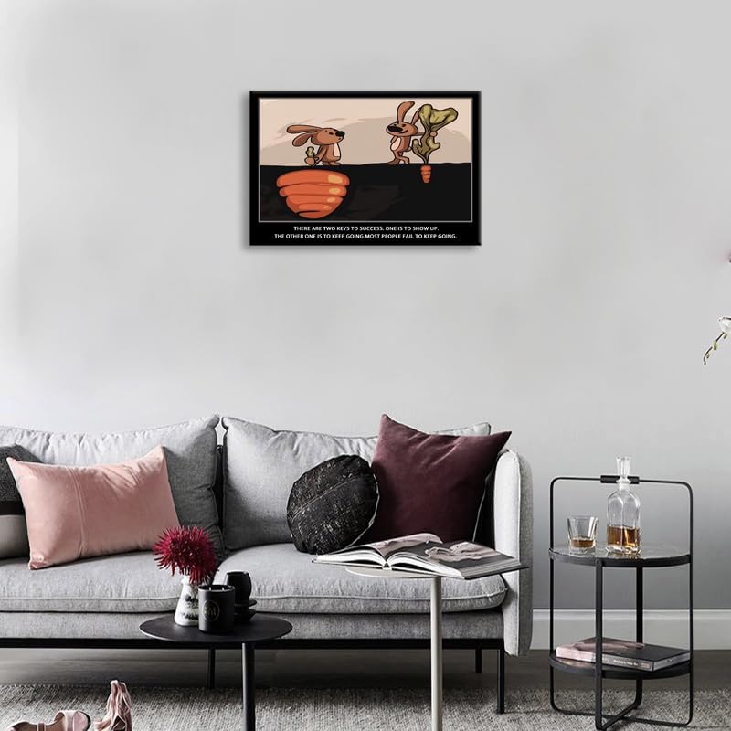 Inspirational Canvas Print Wall Art Office Motivational Picture There Are Two Keys To Success Poster Painting Modern Inspiring Print Artwork for Home Living Room Office Wall Decor[12''W X 18''H]