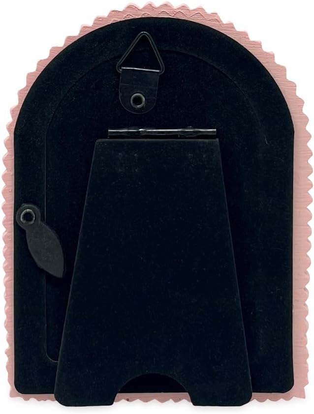 Isaac Jacobs 2x3 Matte Blush Double Bead Arch Photo Frame with Black Fabric Easel, Tabletop, Wall-Mountable, Shelf and Desk, Decorative Art Design, Home Décor (2x3, Matte Blush)