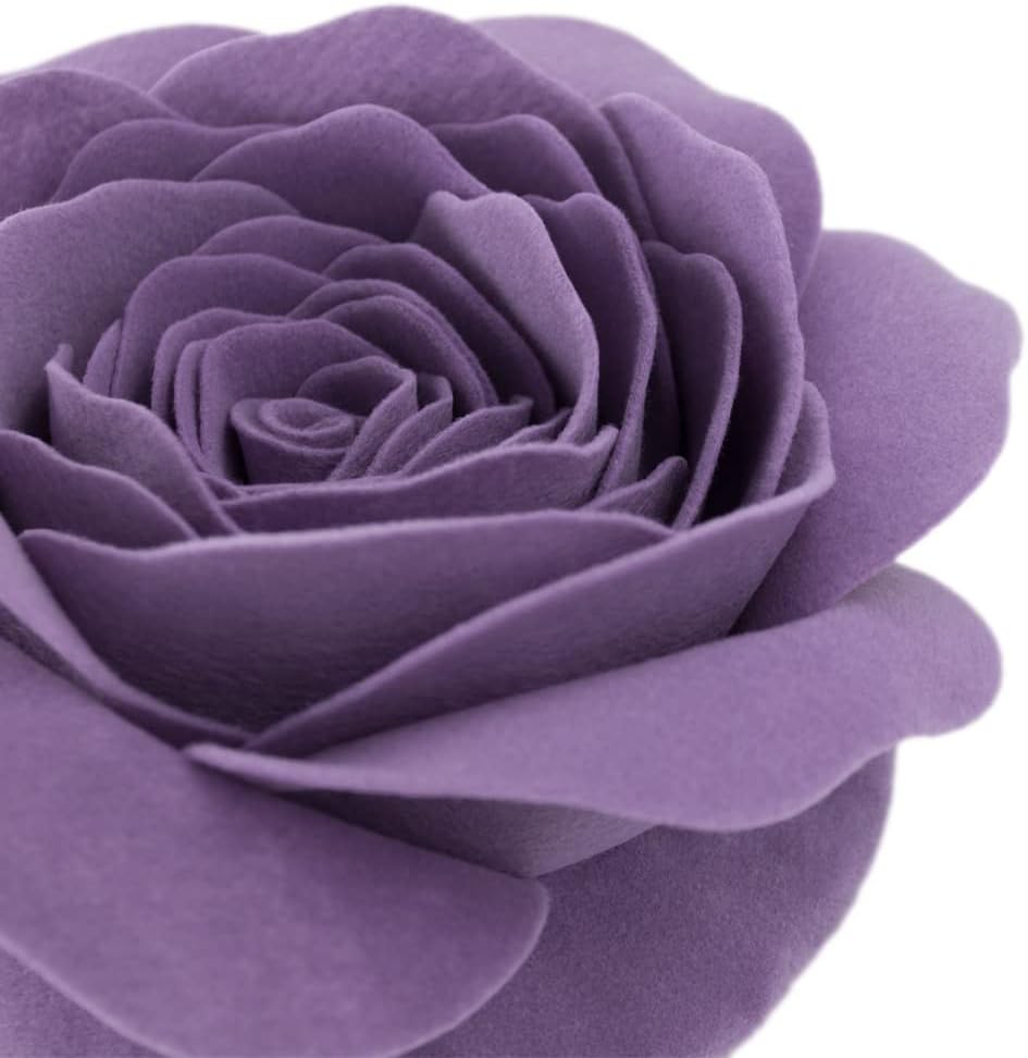 JWH Purple Flower Throw Pillow Cover Aesthetic Decorative Stereo Floral Accent Pillow Case Round Cushion Handmade Pillowcase for Couch Bed Living Room Chair Bedroom Chair 14 Inch Violet