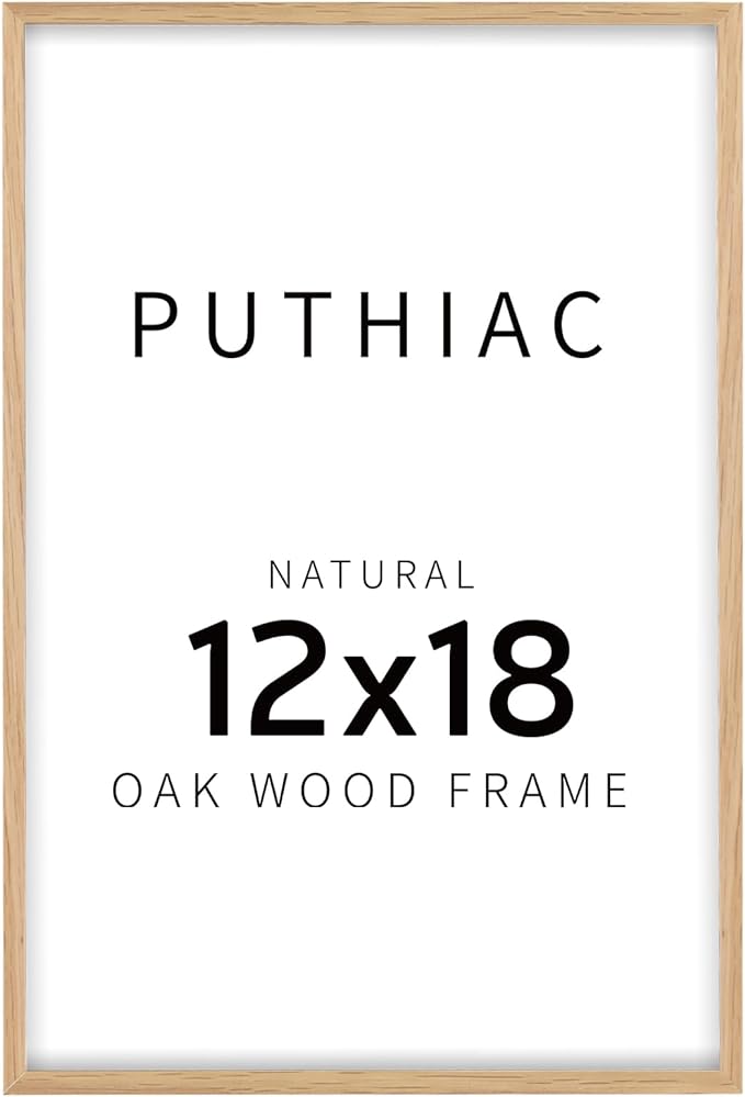 12x18 Oak Wood Picture Frame - Minimalist 12x18 Poster Frame, 12"x18" Picture Frame Wood, Natural Solid Wooden Picture Frames for Wall Art Photo and Prints(1 Pack, Beige)