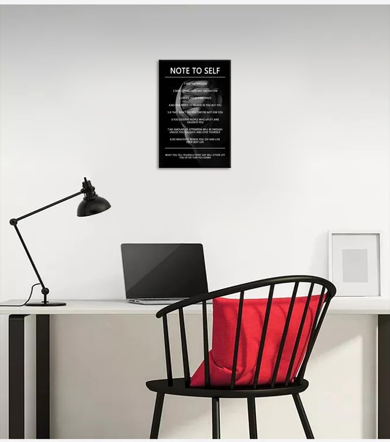 Inspirational Canvas Wall Art Painting Motivational Entrepreneur Quotes Note to Self Poster Prints Wall Inspiring Pictures for Living Room Home Decor Office Bathroom Canvas Framed[12''W X 18''H]