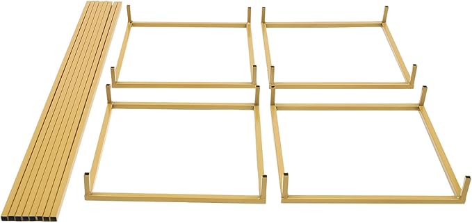 2 Pcs Metal Flower Stand for Wedding Centerpieces Stand Column Vases Wedding Flower Stand Rectangular Geometric Gold Centerpieces Stands for Wedding Decorations Home Party Event (2Pcs 31.49inch)