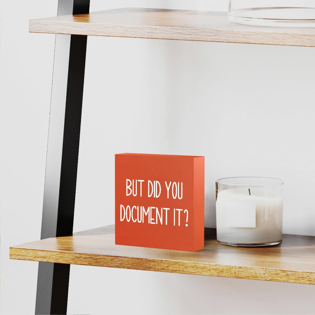 Halloween Office Desk Decorations - But Did You Document Sign, Work Gifts for Accountant HR Boss Employee Coworker, Cubicle Shelf Table Decor