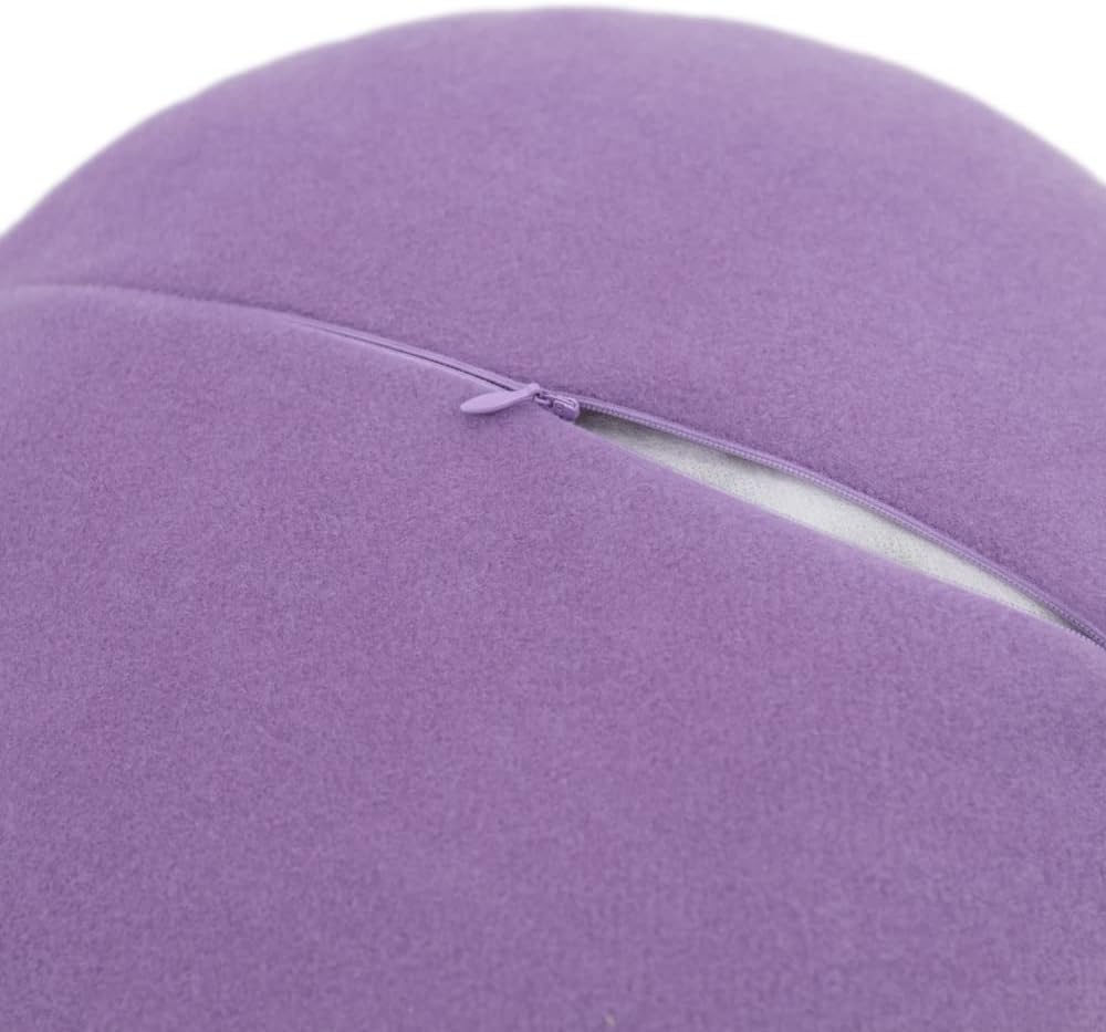 JWH Purple Flower Throw Pillow Cover Aesthetic Decorative Stereo Floral Accent Pillow Case Round Cushion Handmade Pillowcase for Couch Bed Living Room Chair Bedroom Chair 14 Inch Violet