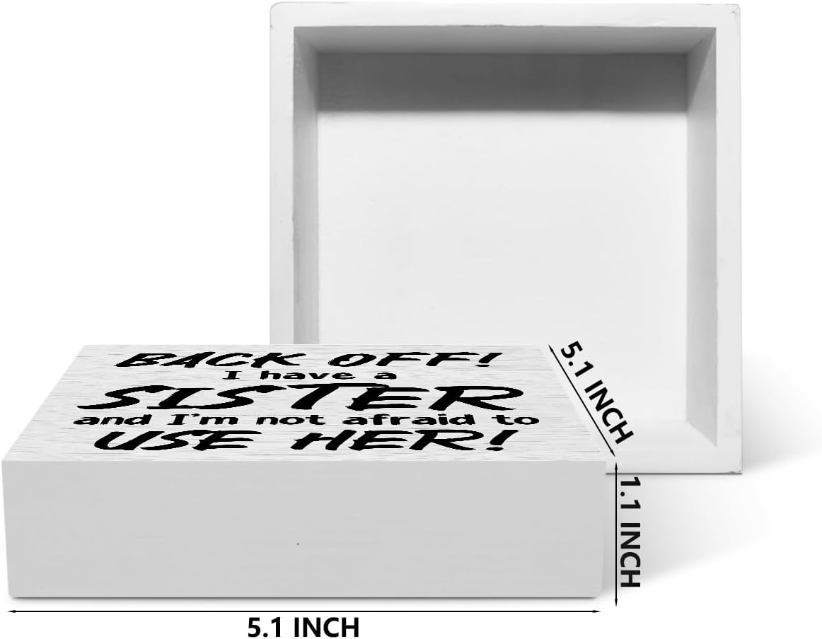 Funny Sister Definition Sister Gifts Rustic Wooden Box Sign, Desk Decor Office Decor Supplies Desk Accessories for Birthday Christmas Table Wall Home Farmhouse Cubicle Decorations Wood Block Box Sign