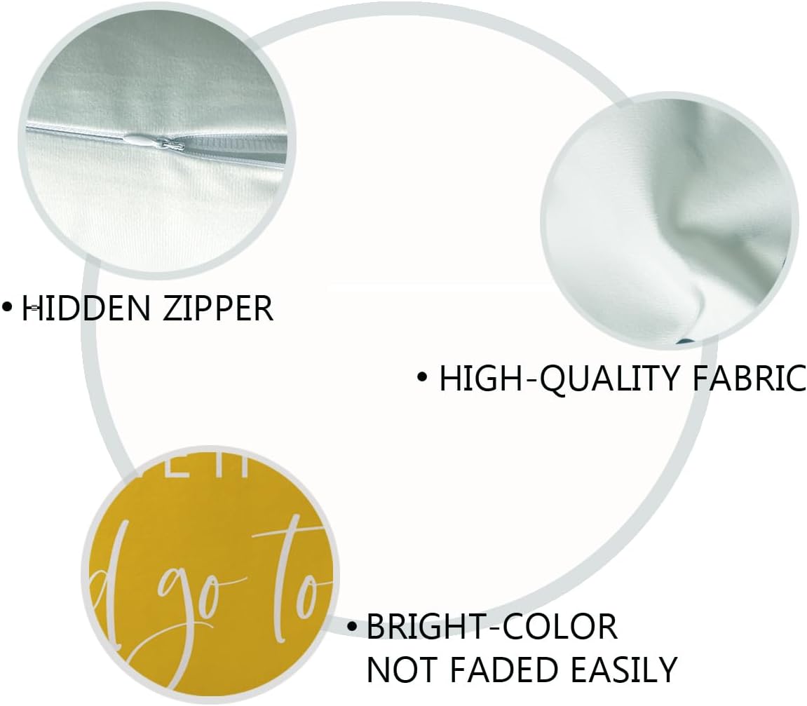 Bedding Decorative Pillowcases Reversible Give It to God and Go to Sleep Cushion Covers Sleep Themed Throw Pillow Covers 12''x20'' for Bedroom Guest Room Housewarming Gifts (Yellow)