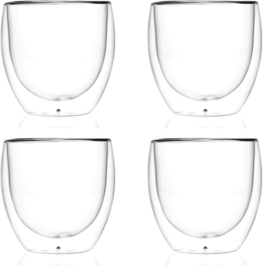 LEMONSODA Insulated Glasses Double Walled (8.5 oz, 12 oz) (8.5oz, Set of 48)(2045)