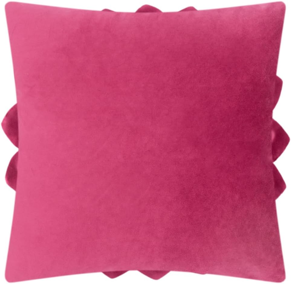 Decorative 3D Flower Throw Pillow Covers Handmade Pillowcases for Sofa Bed Home Room Decor 18 x 18 Inch Rose Red