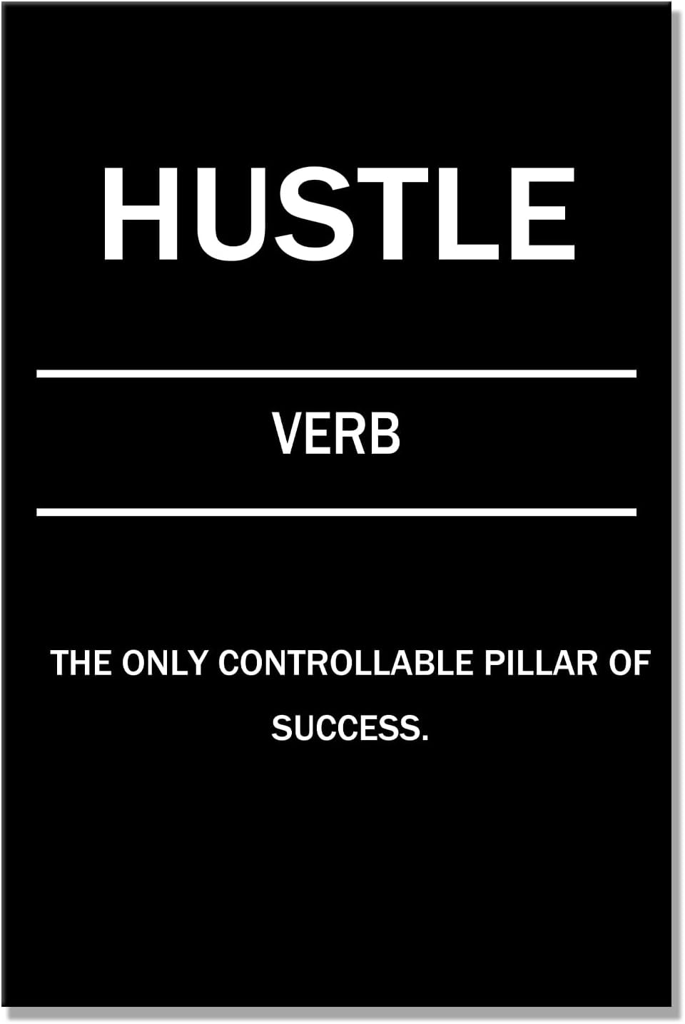 GoForArt Motivational Canvas Wall Art, Famous Quote Inspirational Prints Wall Decor, HUSTLE Poster for Office Living Room, Bedroom Dining Room Artwork Home Decoration 12x18in