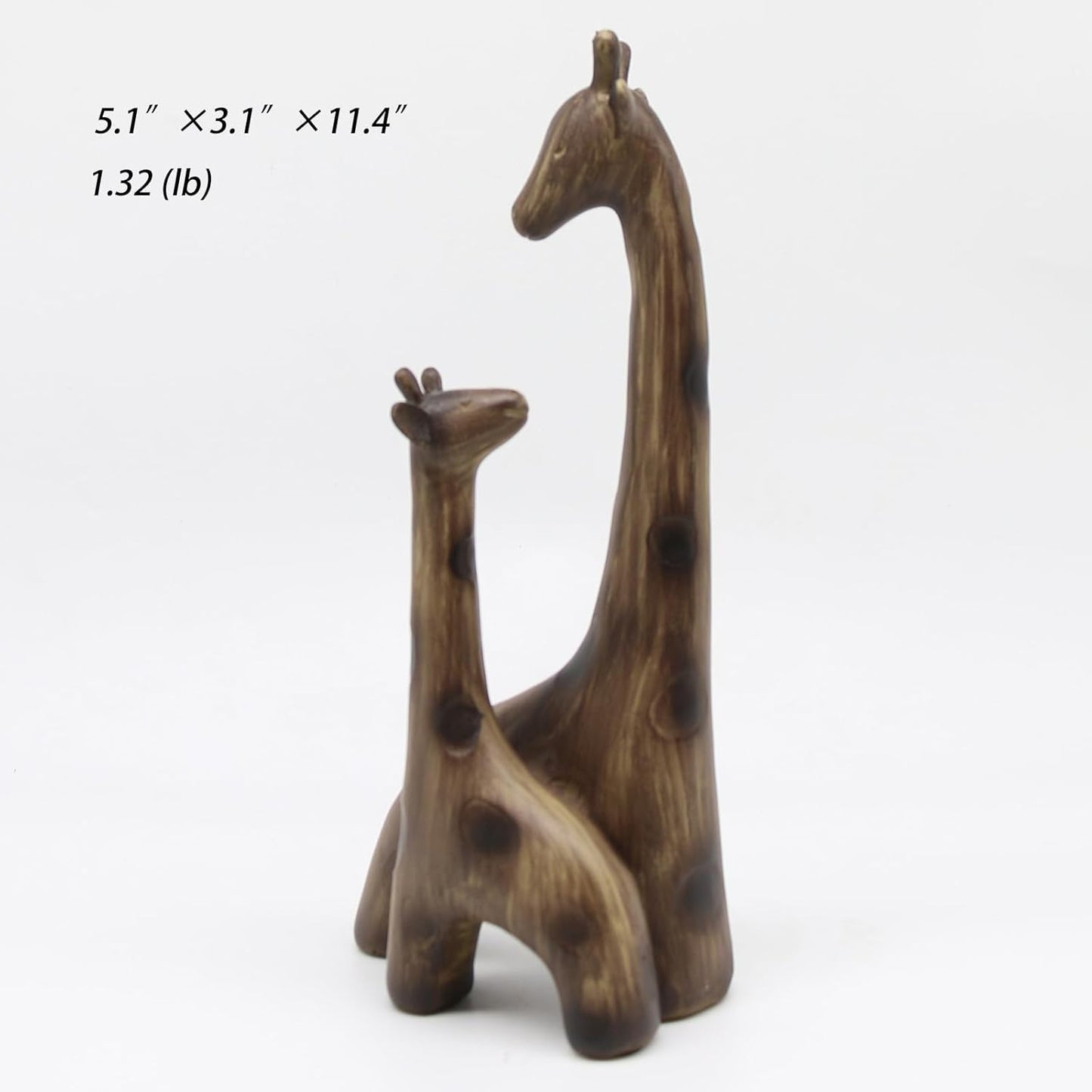 Lukitas Giraffes Statue and Sculpture Decor, Mom-and-Baby Giraffe Figurine, Creative Desktop Decorative Ornaments, Resin 11.5''