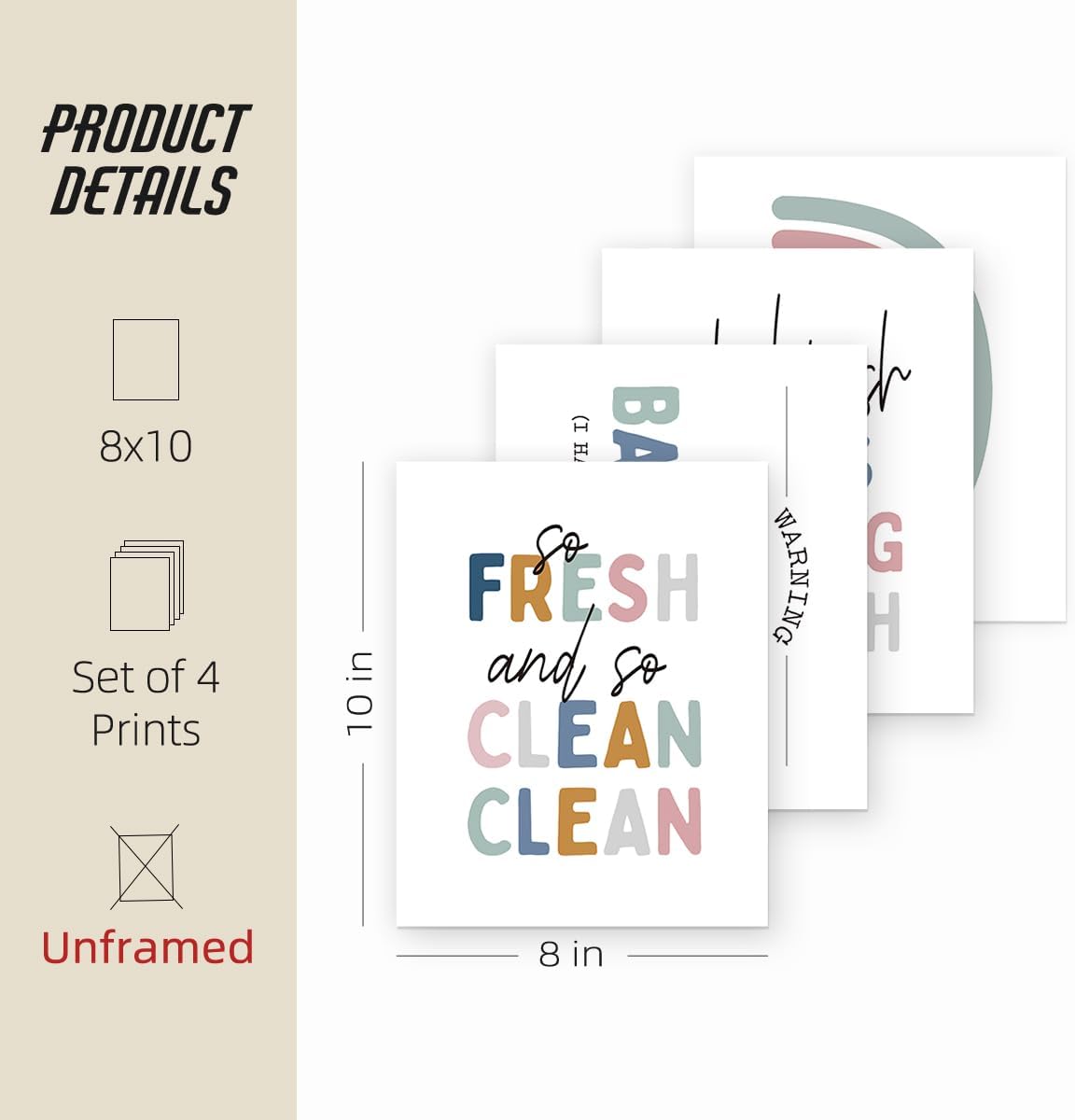 ETVISO Alphabet Numbers Posters Set of 4, Let's Play Let's Read Wall Decor for Classroom Toddler Playroom Nursery, 8x10 (Unframed)