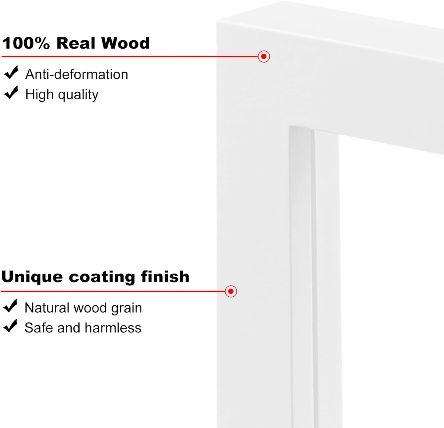 KINLINK 6x6 Picture Frame, White Square Solid Wood Frames for Pictures 4x4 with Mat or 6x6 without Mat, Wall and Tabletop Display Photo Frames White 4 Pack