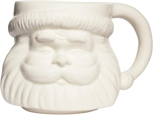 Sweet Water Decor Santa Face Mugs - 19oz Santa Hot and Cold Holiday Drinkware Gift - Ceramic Christmas Decoration Mug