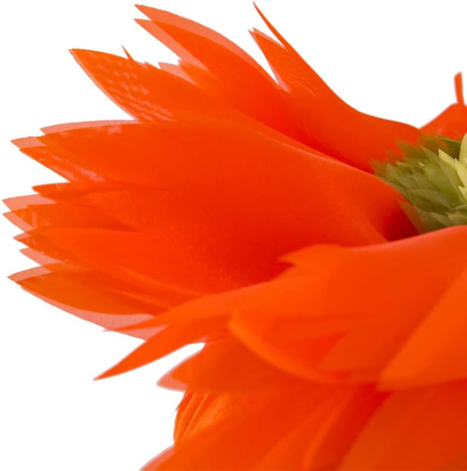 Handmade 3D Flower Round Velvet Throw Pillows Aesthetic Decorative Sunflower Accent Pillows Cute Soft Floral Cushion for Couch Bed Chair Car Living Room Bedroom Home Decor 12Inch Orange Red