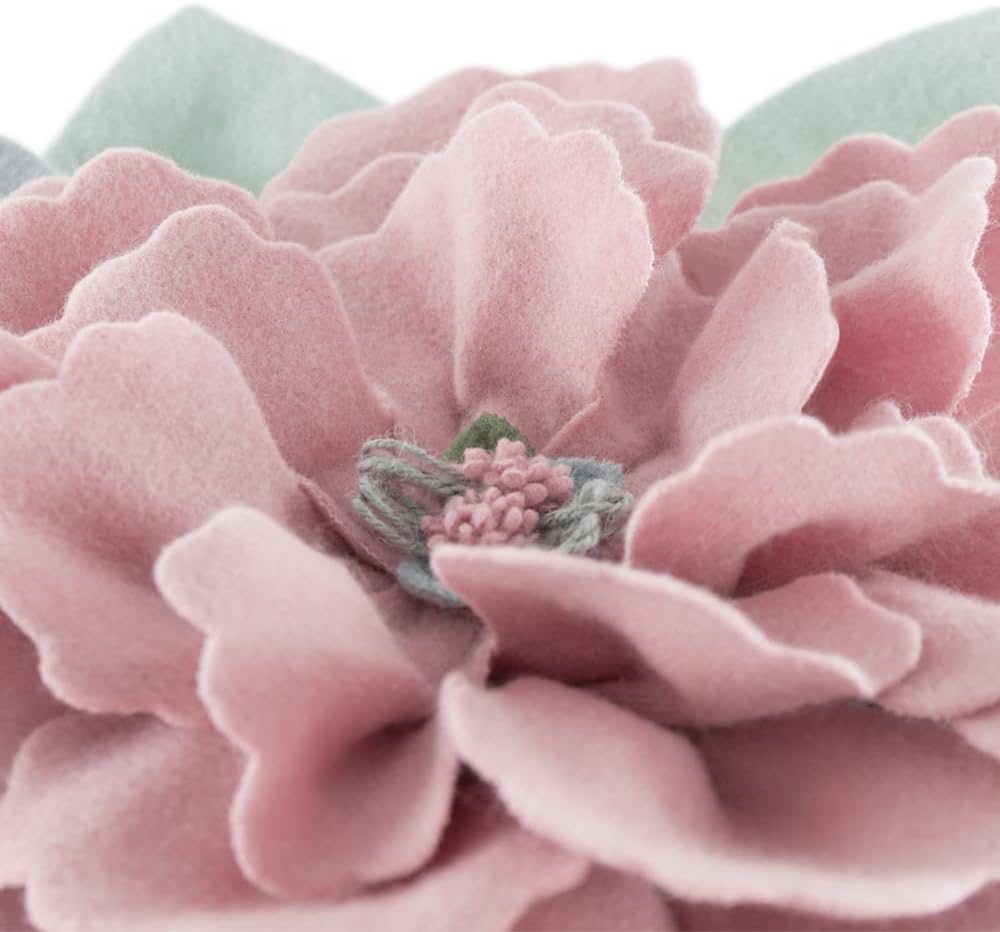 JWH Flower Throw Pillow Cover Decorative 3D Floral Accent Pillow Case Stereo Cushion Handmade Pillowcase for Car Bedroom Bed Couch Sofa 18x18 Inch Pink