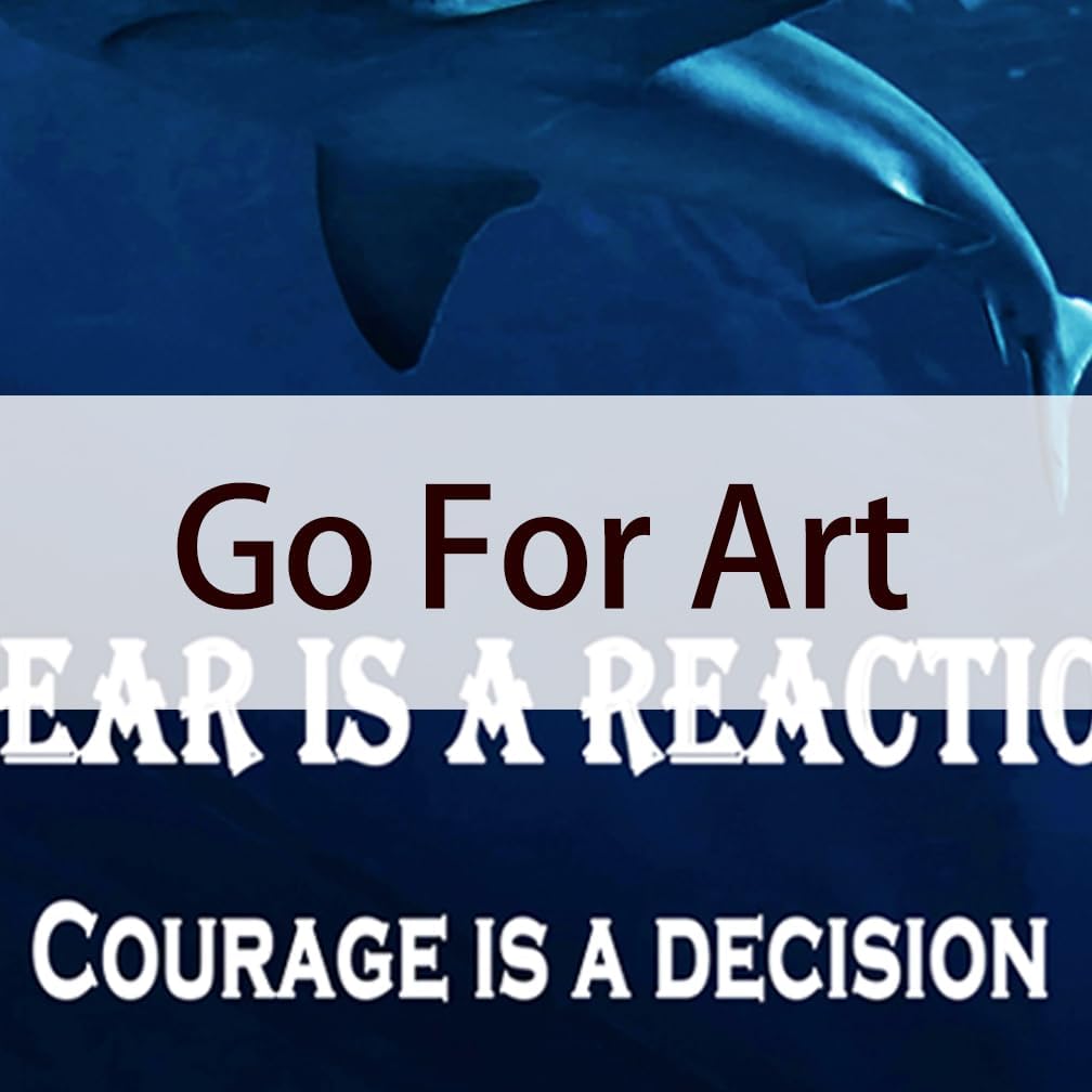 GoForArt Motivational Canvas Wall Art, Famous Quote Inspirational Prints Wall Decor, Shark Poster for Office Living Room, Animals Bedroom Dorm Room Artwork Home Decoration 12x18in
