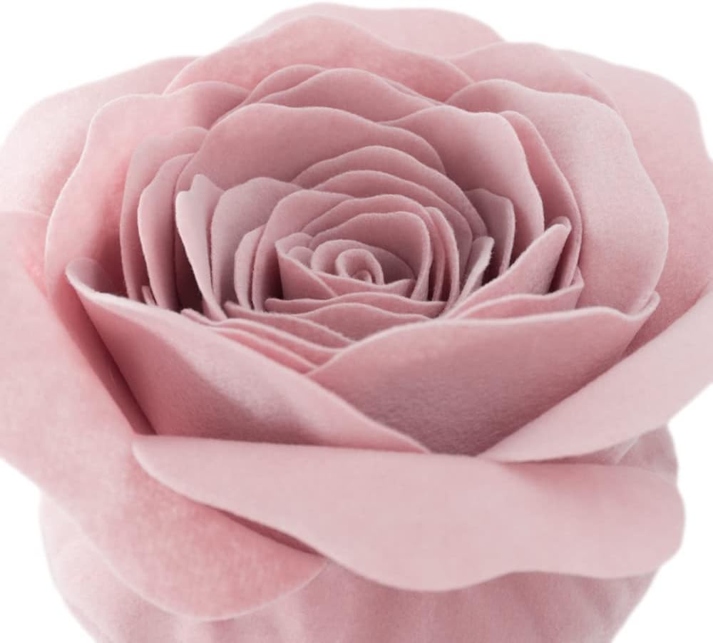 JWH 3D Flower Throw Pillow Cover Aesthetic Decorative Floral Accent Pillow Case Round Cushion Rose Pillowcase Couch Bed Living Room Chair Bedroom 14 Inch Blush Pink