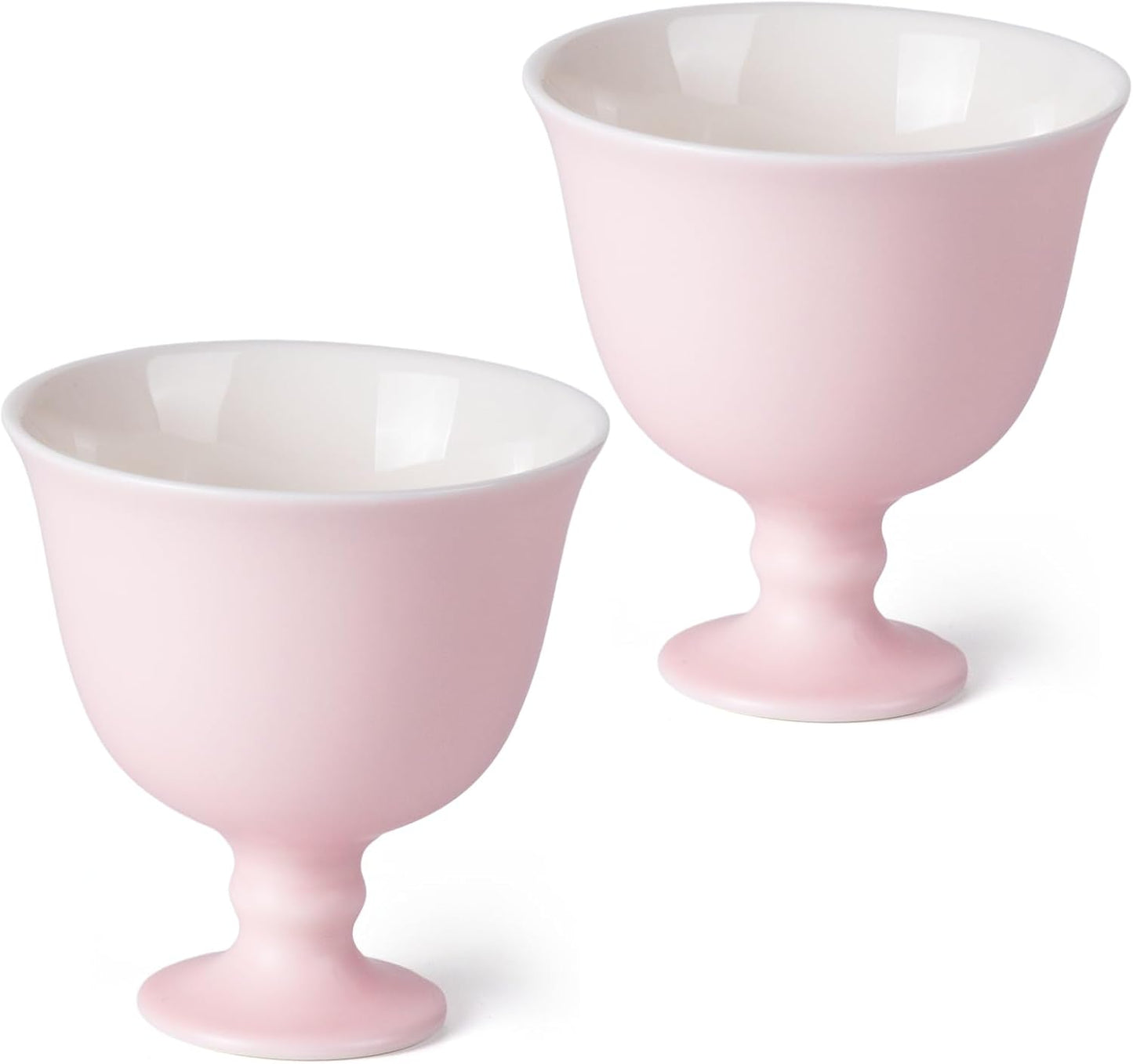 KAMMAK Ceramic Tea Cups Small, Cute Vintage Coffee Cup Set of 2, Porcelain Teacups Espresso Mug, 4oz Hand Painted Chinese Afternoon Tea Party Mugs, Birthday Gift for Women Men, Song Tall Footed