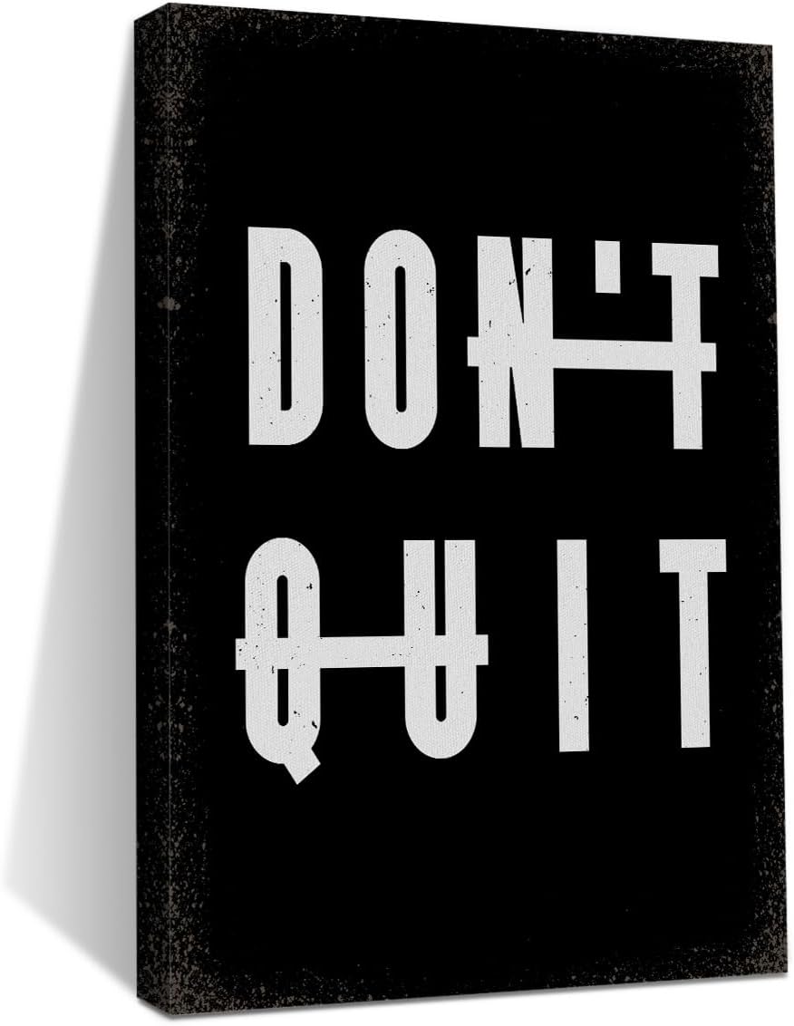 Inspirational Motivational Don't Quit Wall Art Posters Executive Quotes Poster Print Phrase Wall Art Positive Quotes, Positive Affirmations Wall Decor for Gym Bedroom Classroom Study Office Room