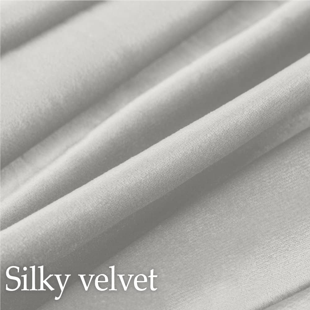 lalaLOOM Velvet Throw Pillow Covers, Set of 2 Decorative Square Pillows Home Decor, Soft Accent Cases, Silky Machine Washable Pillowcases for Sofa, Couch, Bedroom, Living Room, 16x16, Light Gray