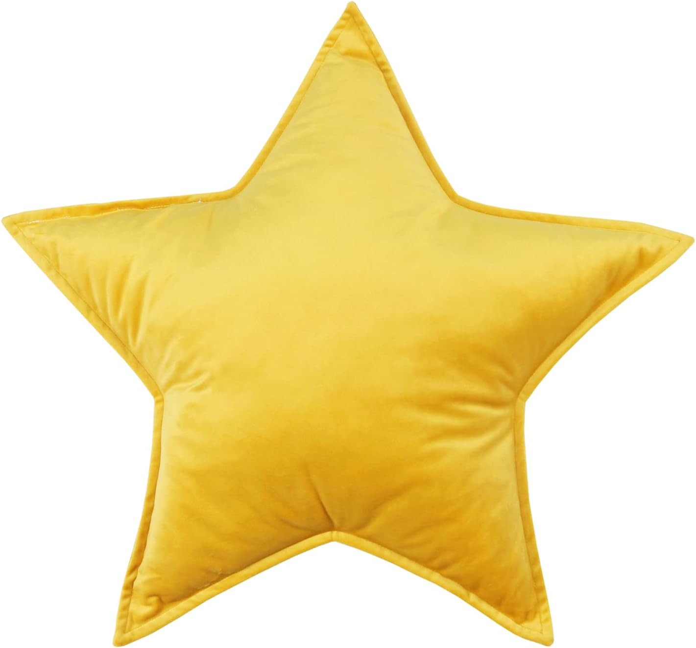 JIKAL Star Moon Shaped Pillow Soft Velvet Nursery Stuffed Throw Pillows for Kids Room Couch Reading Nook Decor (Star, Yellow)
