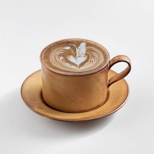 Vintage Fall Yellow Ceramic Coffee Mug with Saucer Set 9.5 Oz Porcelain Coffee Mug Set for Cappuccino,Lattes,Tea,Coffee Lovers Thanksgiving Gifts CM10 (Yellow 01)