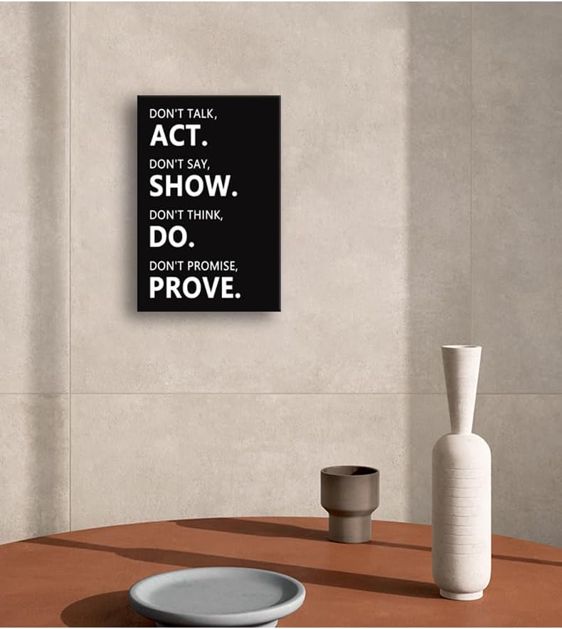 Inspirational Wall Art Motivational Poster Prints Picture Canvas Positive Quotes Paintings Inspiring Artwork Wall Decor for Living Room Bedroom Office Decor Framed Ready to Hang[12''W X 18''H]