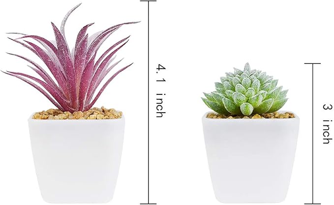 Tiita 24 Set Artificial Faux Succulents in Pots Fake Plants Plastic Arrangement Planter Small Mini Tiny Decoration for Home Office Desk Window Sill Bathroom Bedroom Outdoor Indoor